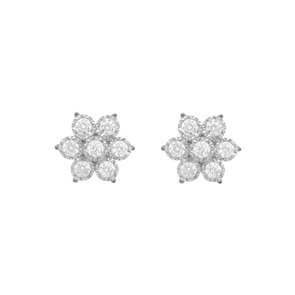 14K GOLD DIAMOND SMALL HANNAH FLOWER STUDS