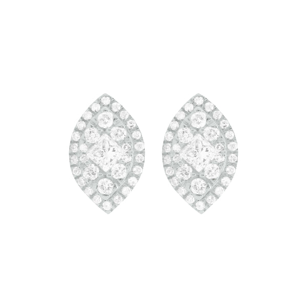 14K GOLD DIAMOND SMALL PALOMA MARQUISE STUDS