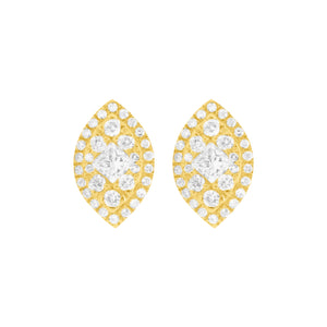 14K GOLD DIAMOND SMALL PALOMA MARQUISE STUDS