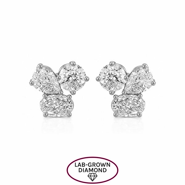 14K GOLD LAB GROWN DIAMOND SMALL PERRI STUDS