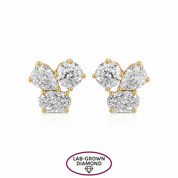 14K GOLD LAB GROWN DIAMOND SMALL PERRI STUDS