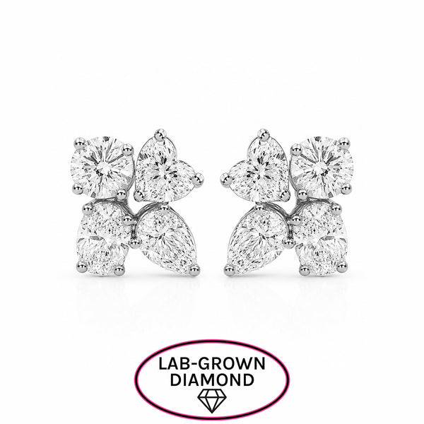 14K GOLD LAB GROWN DIAMOND SMALL TALI STUDS