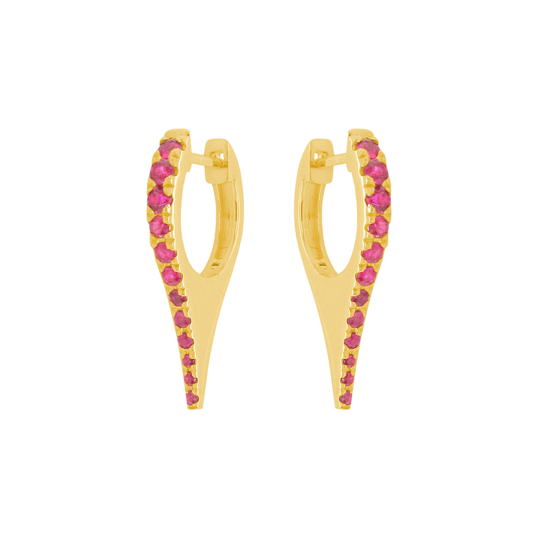 14K GOLD RUBY TYLER EARRINGS