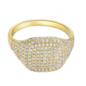 14K GOLD DIAMOND PAVE PINKY RING