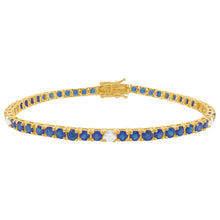 14K GOLD DIAMOND AND SAPPHIRE MEDIUM HILARY TENNIS BRACELET
