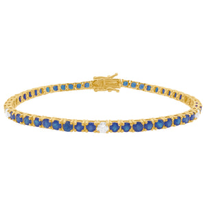 14K GOLD DIAMOND AND SAPPHIRE MEDIUM HILARY TENNIS BRACELET