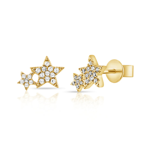 14K GOLD DIAMOND LEAH STAR STUDS