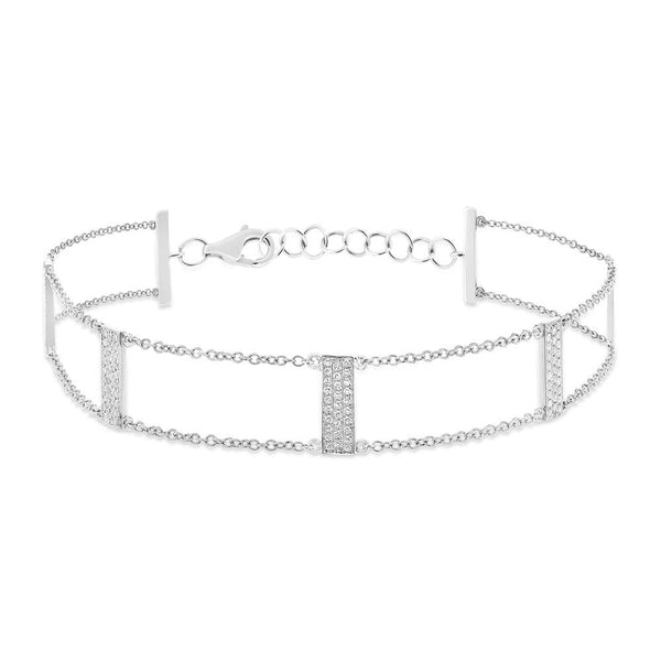 14K GOLD DIAMOND LADDER BRACELET (ALL COLORS)