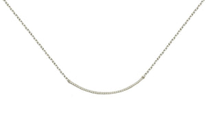 Diamond Crescent Necklace in Sterling Silver