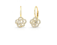 14K GOLD DIAMOND CAMELIA EARRINGS