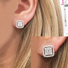 14K WHITE GOLD DIAMOND HALLE STUDS