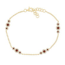 14K GOLD DIAMOND AND RUBY ZIVA BRACELET