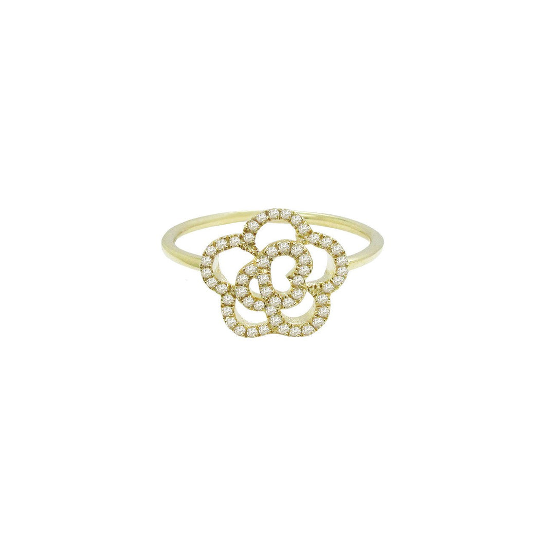  14K GOLD DIAMOND CAMILIA RING  (ALL COLORS)