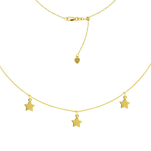 Star Choker in 14k Yellow Gold