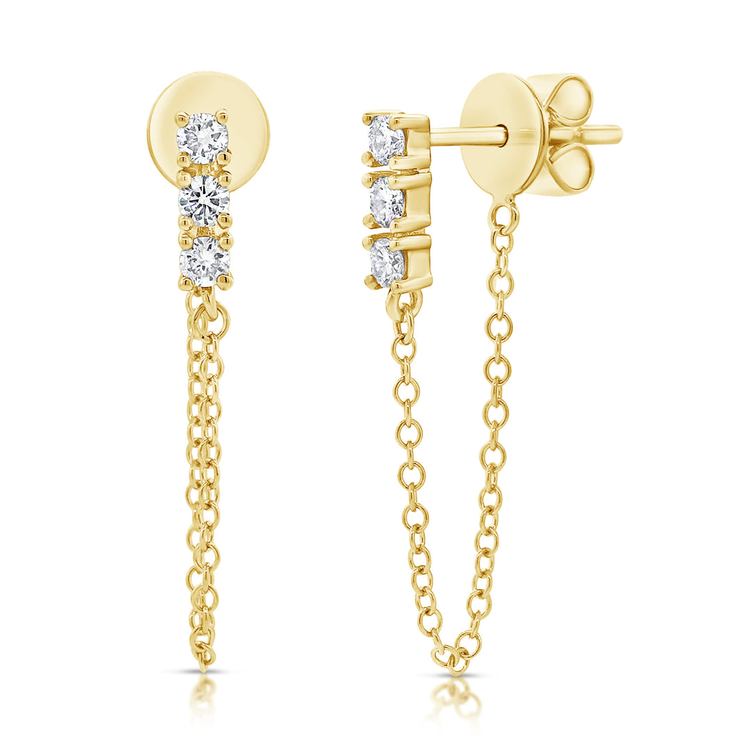 14K GOLD DIAMOND IVY EARRINGS