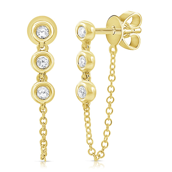 14K GOLD DIAMOND PAISELY EARRINGS