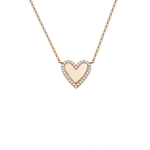 14K GOLD DIAMOND KENDALL HEART NECKLACE (ALL COLORS)