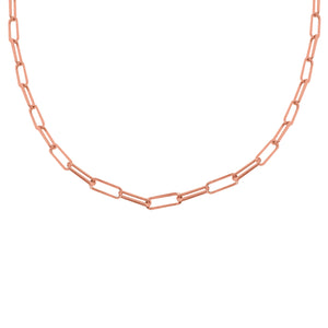 14K ROSE GOLD 3MM 16" PAPERCLIP CHAIN NECKLACE