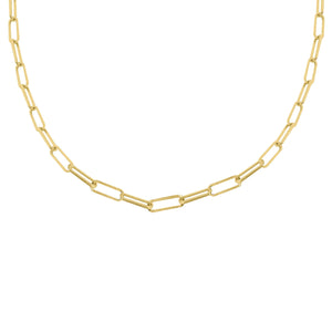 14K YELLOW GOLD 3MM 18" PAPERCLIP CHAIN NECKLACE