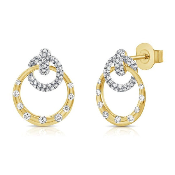 14K GOLD DIAMOND LOUELLE STUDS