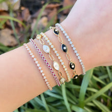 14K GOLD DIAMOND BLACK AGATE JESSICA EYE BRACELET