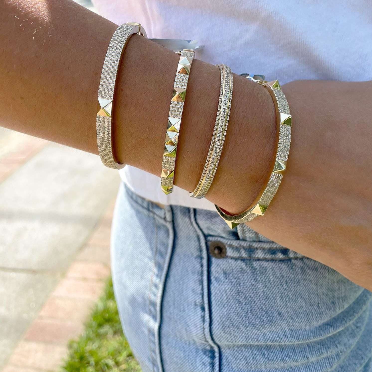 Diamond spike bangle Clearance