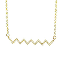 14K GOLD DIAMOND ZIGZAG BAR NECKLACE (ALL COLORS)