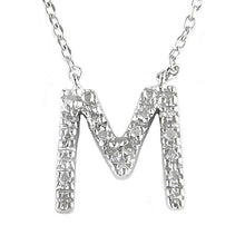 STERLING SILVER DIAMOND INITIAL NECKLACE