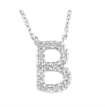 STERLING SILVER DIAMOND INITIAL NECKLACE