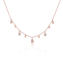 14K GOLD DIAMOND WAVERLY TEARDROP NECKLACE