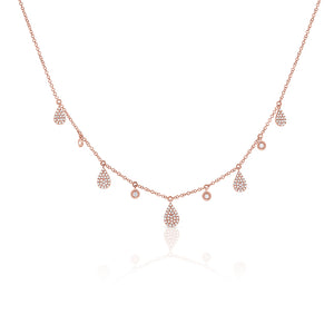 14K GOLD DIAMOND WAVERLY TEARDROP NECKLACE