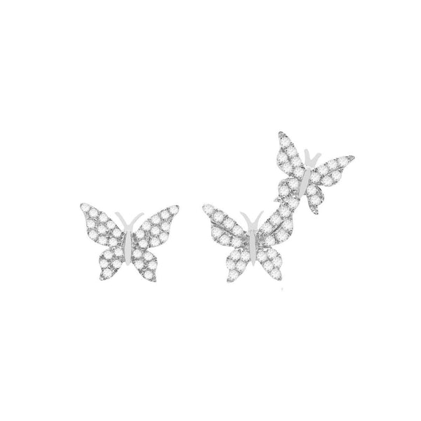  14K GOLD DIAMOND BECCA BUTTERFLY STUDS (ALL COLORS)