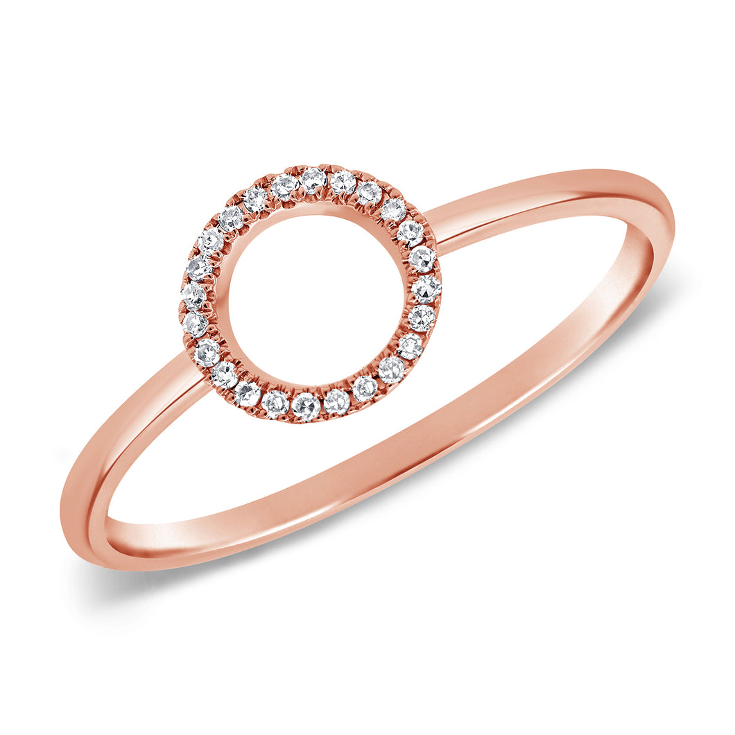 14K GOLD DIAMOND OPEN CIRCLE RING