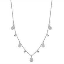 14K GOLD DIAMOND WAVERLY TEARDROP NECKLACE