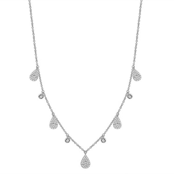 14K GOLD DIAMOND WAVERLY TEARDROP NECKLACE