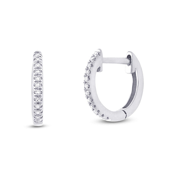 14K GOLD DIAMOND GRACE HUGGIE EARRINGS