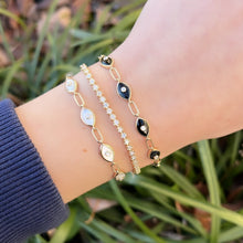14K GOLD DIAMOND BLACK AGATE JESSICA EYE BRACELET