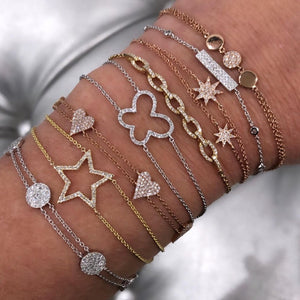 14K GOLD DIAMOND JENNY HEART BRACELET – Jen K Online