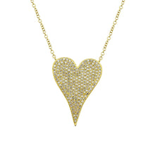 14K GOLD DIAMOND MEDIUM JANINE HEART NECKLACE (ALL COLORS)