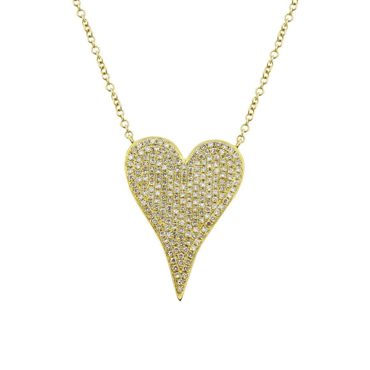 14K GOLD DIAMOND MEDIUM JANINE HEART NECKLACE – Jen K Online