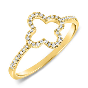 14k GOLD DIAMOND CHARLOTTE CLOVER RING