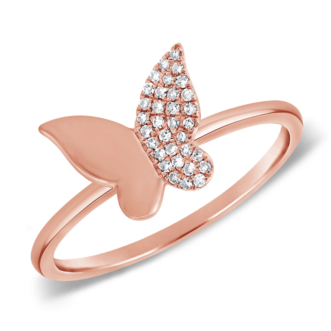 14K GOLD DIAMOND ROSALIE BUTTERFLY RING