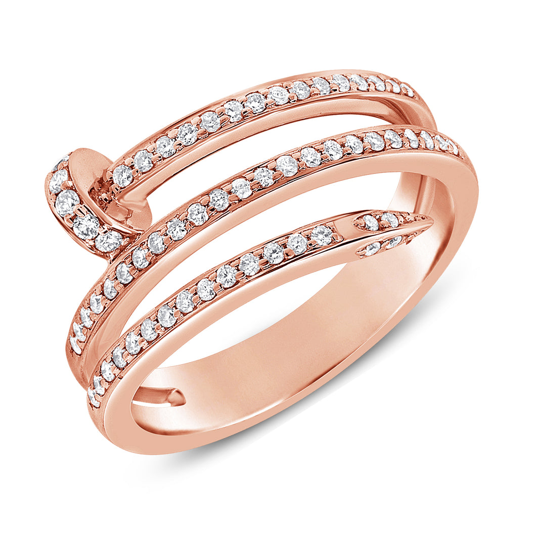Vintage Cartier Diamond Juste Un Clou Ring in 18k Rose Gold, Size 54 at  1stDibs | cartier 54 au 750, cartier nail ring, cartier rings