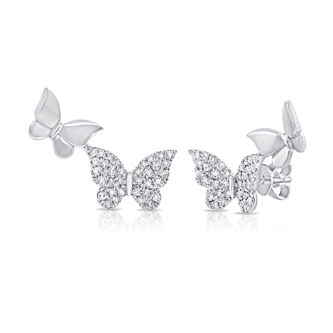 14K GOLD DIAMOND JULIA BUTTERFLY STUDS