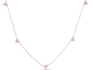 14K GOLD DIAMOND WILLOW HEART NECKLACE