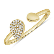 14K GOLD DIAMOND IRIS PEAR RING