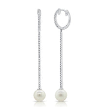 14K GOLD DIAMOND AND PEARL BRYNA DROP EARRINGS