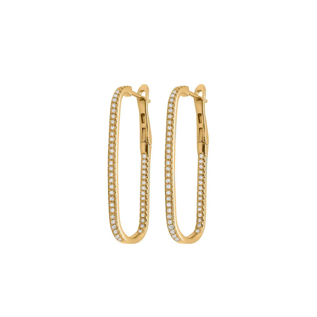 14K GOLD DIAMOND ALLISON HOOPS