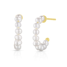 14K GOLD PEARL SMALL JACKIE HOOPS