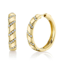 14K GOLD DIAMOND TIA HOOPS